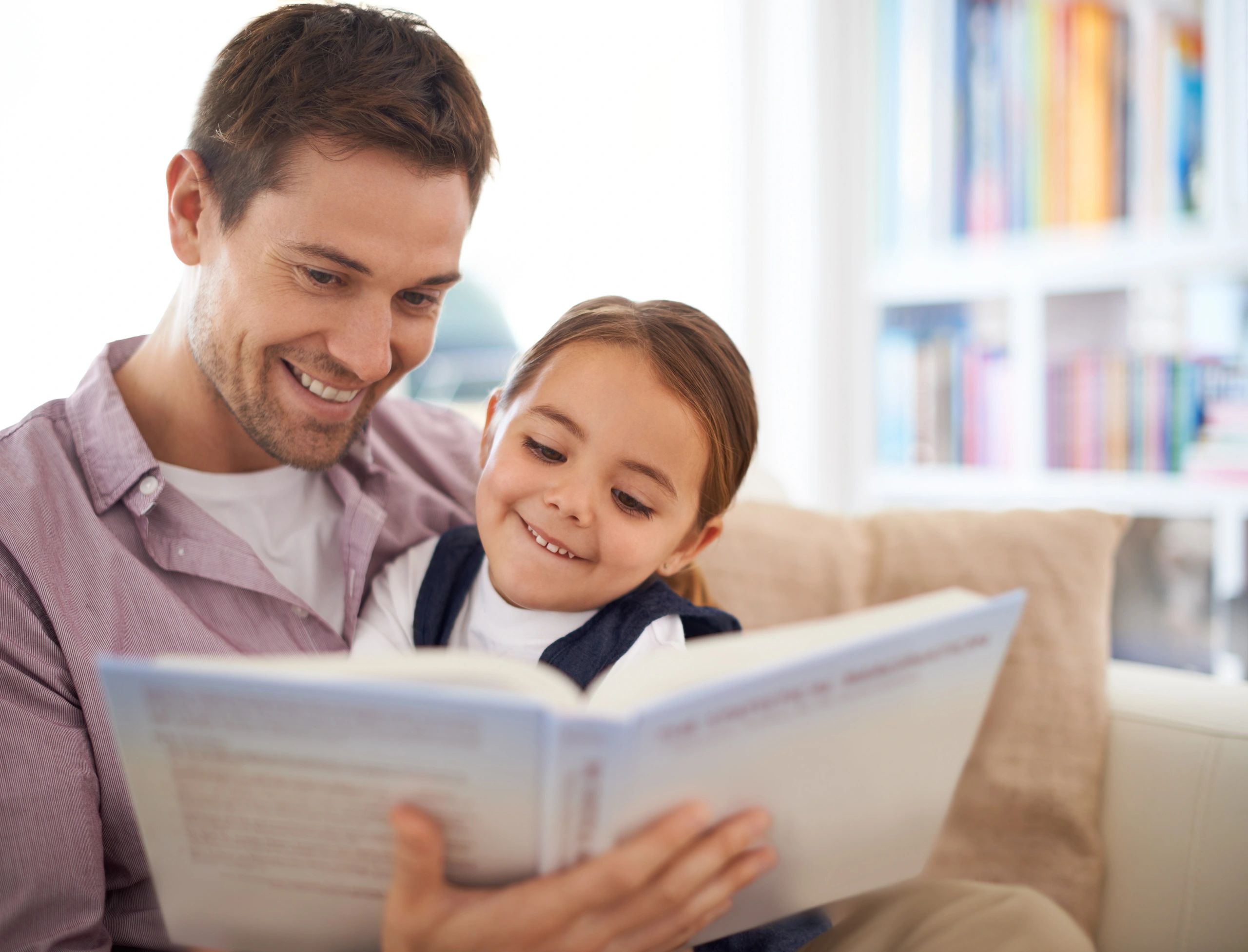 Parent reading a story to a child